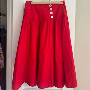 Maeve Drop Waist Skirt with White Buttons